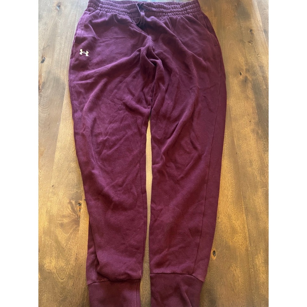 Under Armour Mens Large Tall Rival Fleece Joggers Maroon Burgundy Sweatpants